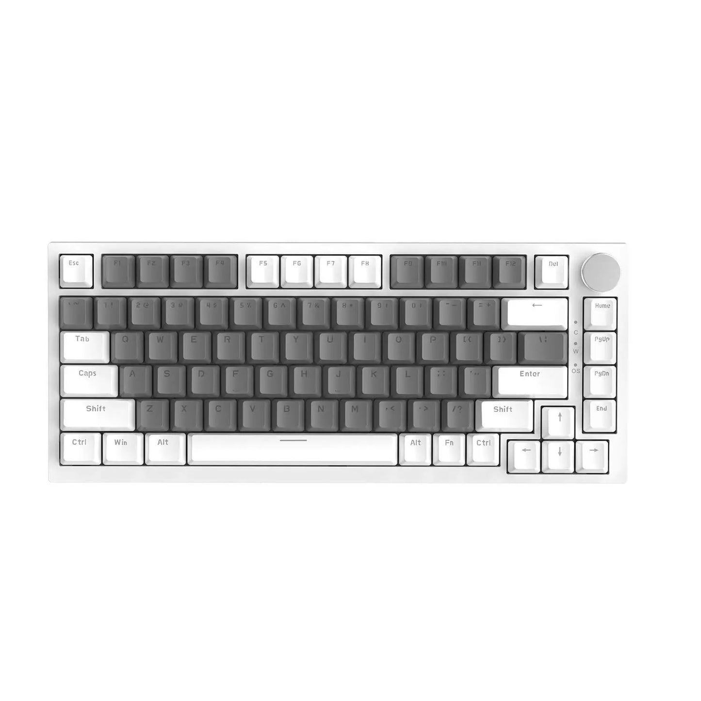 AJAZZ AK820 Wired Office Gaming Lighted Mechanical Keyboard, Backlit Keyboard, Light up Keyboard, 75% Layout Full Key Hot Swappable Gasket Structure Metal Volume Knob FN Multimedia Function Ergonomic Design Plug and Play
