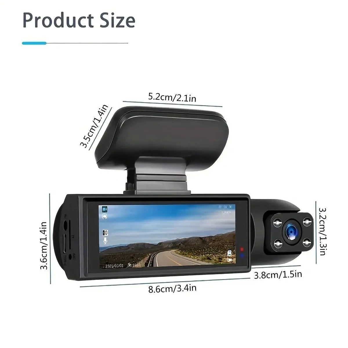 1080P Dual Recording Car DVR Camera with 32GB Card, Dashboard Cam with 3.16" Screen, HD Driving Recorder, Front inside Video Dashcam with Night Vision, Loop Recording, Automotive Accessories, Car Stuff, Front inside Dashcams, Car Interior Dashcam