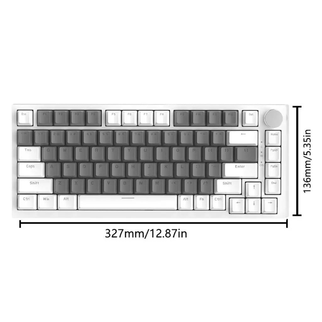 AJAZZ AK820 Wired Office Gaming Lighted Mechanical Keyboard, Backlit Keyboard, Light up Keyboard, 75% Layout Full Key Hot Swappable Gasket Structure Metal Volume Knob FN Multimedia Function Ergonomic Design Plug and Play