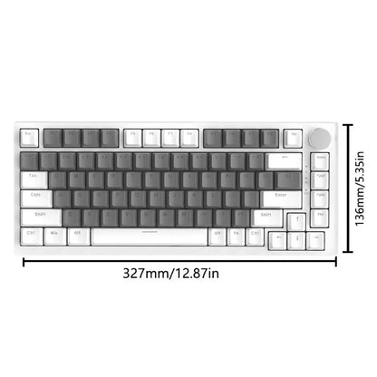 AJAZZ AK820 Wired Office Gaming Lighted Mechanical Keyboard, Backlit Keyboard, Light up Keyboard, 75% Layout Full Key Hot Swappable Gasket Structure Metal Volume Knob FN Multimedia Function Ergonomic Design Plug and Play