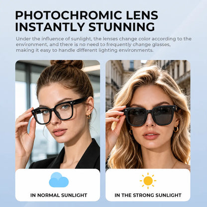 AI Smart Glasses with 8MP HD Camera, Photochromic Uv-Protection Lenses, Button Control, 160+-Language Real-Time Translation, Bluetooth Recording, Wifi, Music Player, Magnetic Design, Android Compatible, Outdoor Wearable Tech Gadget, Cool Gift for Men