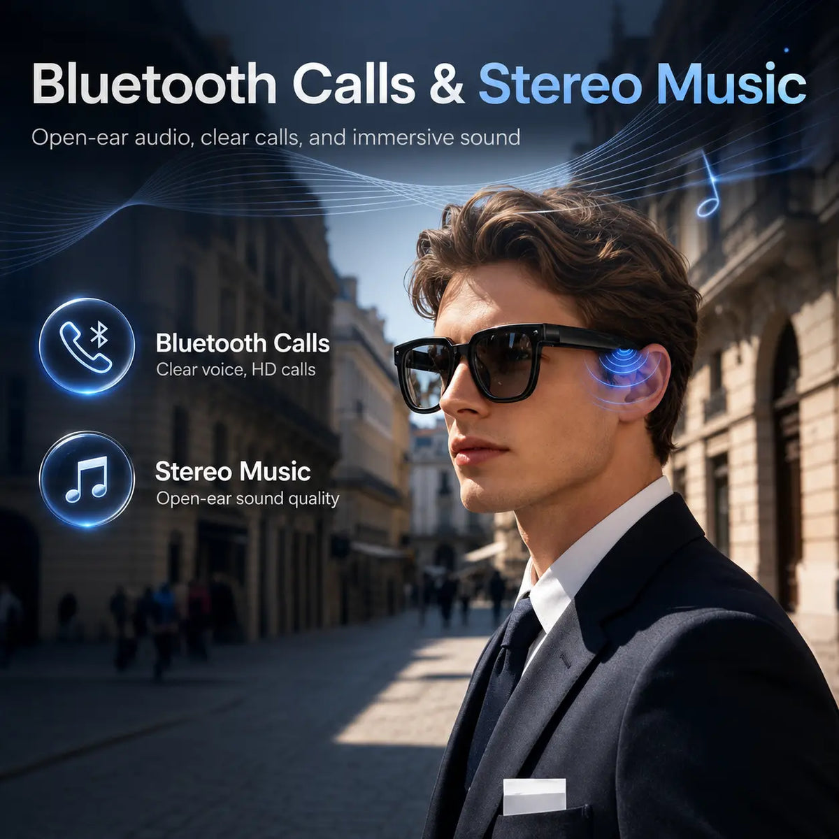 AI Smart Glasses with 8MP HD Camera, Photochromic Uv-Protection Lenses, Button Control, 160+-Language Real-Time Translation, Bluetooth Recording, Wifi, Music Player, Magnetic Design, Android Compatible, Outdoor Wearable Tech Gadget, Cool Gift for Men