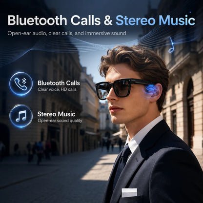 AI Smart Glasses with 8MP HD Camera, Photochromic Uv-Protection Lenses, Button Control, 160+-Language Real-Time Translation, Bluetooth Recording, Wifi, Music Player, Magnetic Design, Android Compatible, Outdoor Wearable Tech Gadget, Cool Gift for Men