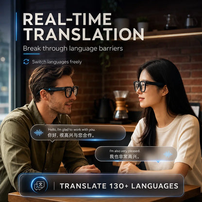 AI Smart Glasses with 8MP HD Camera, Photochromic Uv-Protection Lenses, Button Control, 160+-Language Real-Time Translation, Bluetooth Recording, Wifi, Music Player, Magnetic Design, Android Compatible, Outdoor Wearable Tech Gadget, Cool Gift for Men