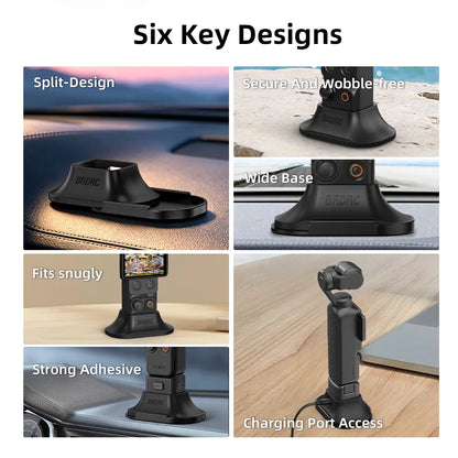 Dji Osmo Pocket4/3 Car Silicone Base Camera Mount, Detachable Desktop Adhesive Stand, Multi-Functional Stable Tripod, Portable Live Streaming Photo Accessory, Video Recording Accessories, Camera Accessories for Photography